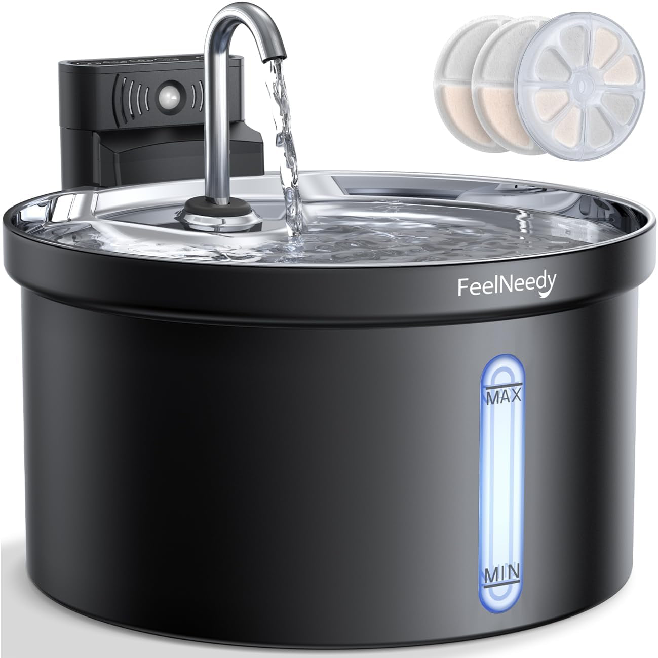 Wireless Cat Water Fountain [Water & Battery Separation]  4000Mah Battery Operated Cat Fountain, Cordless Pet Fountain with Motion Sensor for Cats Dogs-3.5L/118Oz