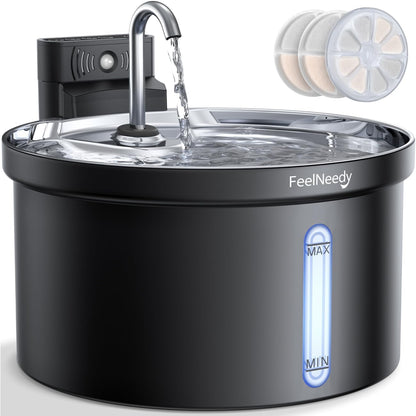 Wireless Cat Water Fountain [Water & Battery Separation]  4000Mah Battery Operated Cat Fountain, Cordless Pet Fountain with Motion Sensor for Cats Dogs-3.5L/118Oz