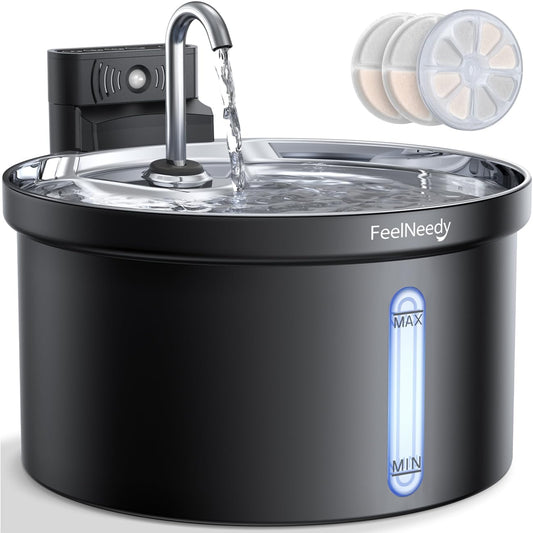 Wireless Cat Water Fountain [Water & Battery Separation]  4000Mah Battery Operated Cat Fountain, Cordless Pet Fountain with Motion Sensor for Cats Dogs-3.5L/118Oz