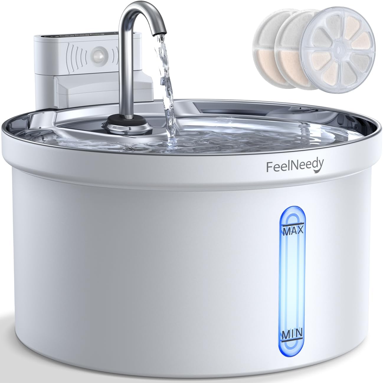 Wireless Cat Water Fountain [Water & Battery Separation]  4000Mah Battery Operated Cat Fountain, Cordless Pet Fountain with Motion Sensor for Cats Dogs-3.5L/118Oz