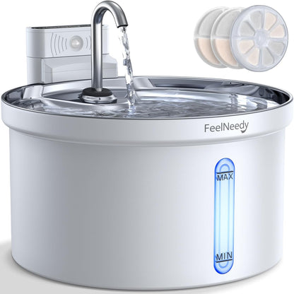 Wireless Cat Water Fountain [Water & Battery Separation]  4000Mah Battery Operated Cat Fountain, Cordless Pet Fountain with Motion Sensor for Cats Dogs-3.5L/118Oz